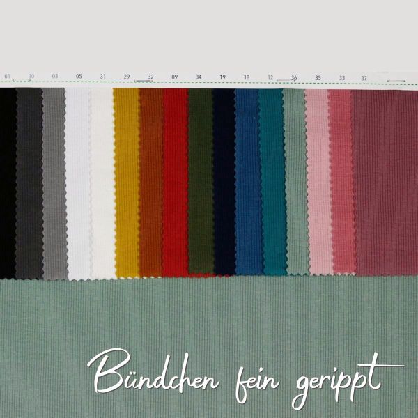 Bio Strickbündchen rost rot – fein geripptes Bündchen 2x2 Organic Rib Tube dark red