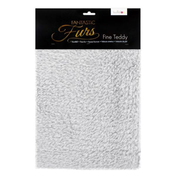 Kullaloo Teddystoff Fantastic Furs hellgrau - Fine Teddy 100x75cm Kunstfell