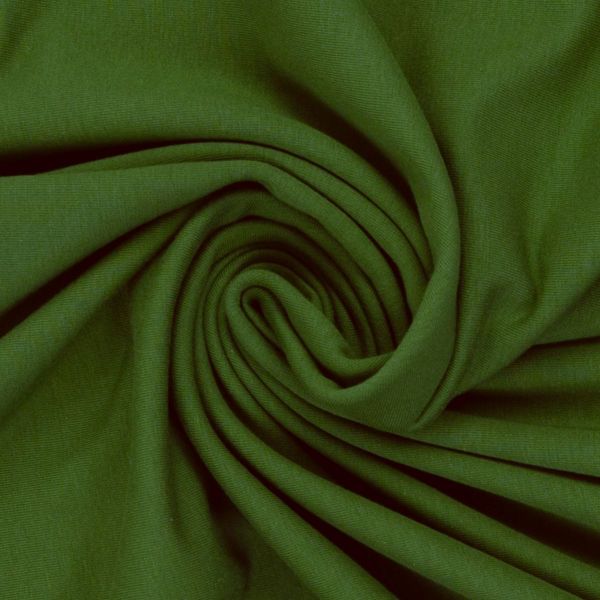 Sweat uni oliv grün - French Terry MAIKE von Swafing