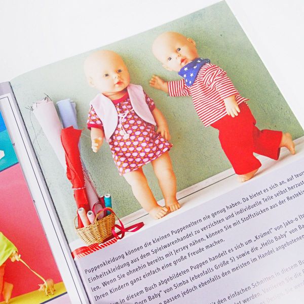 Puppenkleidung nähen aus Jersey - Mini-Mode für Puppen von 40-44cm