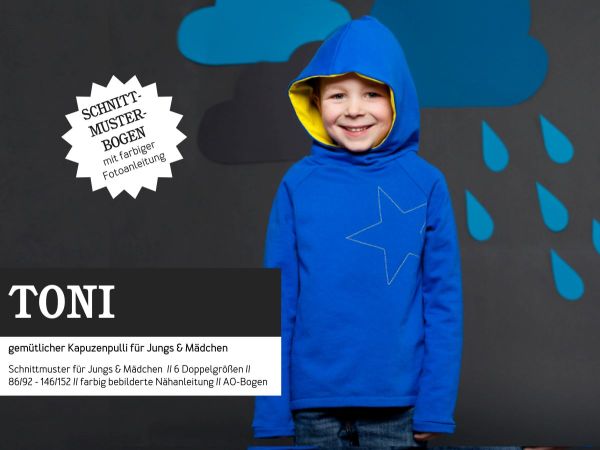 Schnittmuster Kids TONI • Raglan Kapuzensweater von Studio Schnittreif • Gr. 86/92 bis 146/152 Hoodie