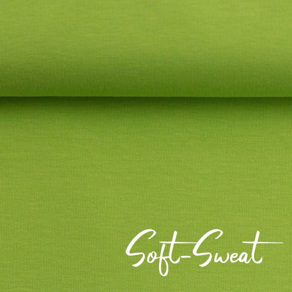 Soft Sweat uni hellgrün - angerauhter French Terry EIKE von Swafing