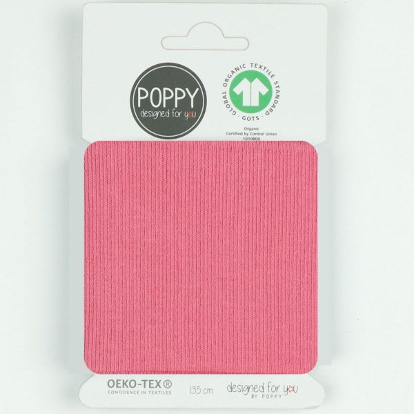 Fertigbündchen Cuff pink • Bio-Baumwoll Bündchen 135 cm • Poppy