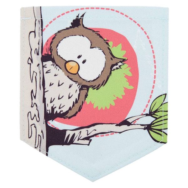 Bügelbild NICI Pockets Eule - Tasche Applikation zum Aufbügeln