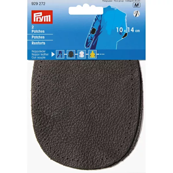 2 Reparatur Patches Nappaleder dunkelbraun oval 14x10cm für Ellenbogen Knie Leder Flicken