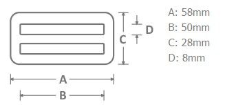 Metall Stegschnalle 50mm altmessing – für Taschen & Gurtbänder - Leiterschnalle regulierbar