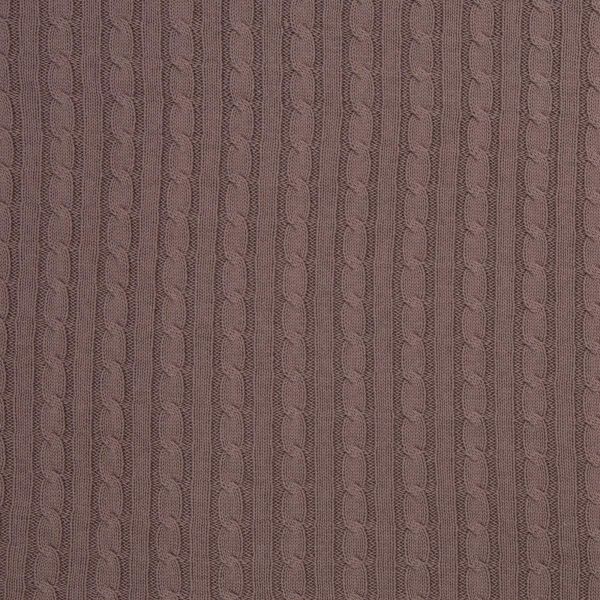 Weicher dicker Strickstoff mit Zopfmuster altrosa – Baumwollstrick Sophie von Swafing