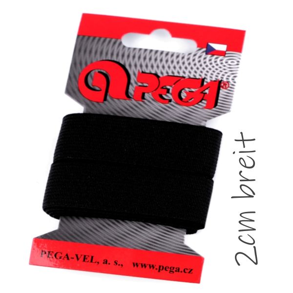 1,5m Gummiband schwarz - 2cm breit
