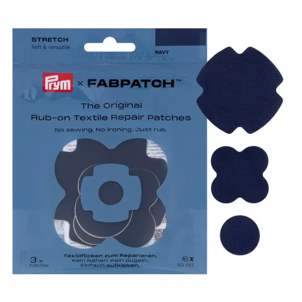 Prym x FabPatch Stretch Reparaturflicken marine dunkelblau 3 Stück