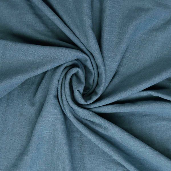 Double Slub Musselin rauchblau – Double Gauze Sorea aus Baumwolle