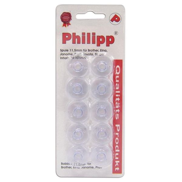 10 Unterfaden Spulen transparent - CB Spule Kunststoff für viele gängige Nähmaschinen