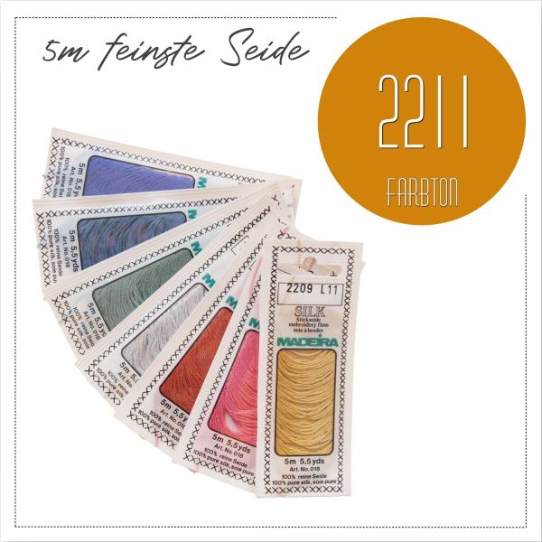 Stickgarn Madeira Silk apricot 2211 - Sticktwist aus feinster Seide zum Sticken und Applizieren