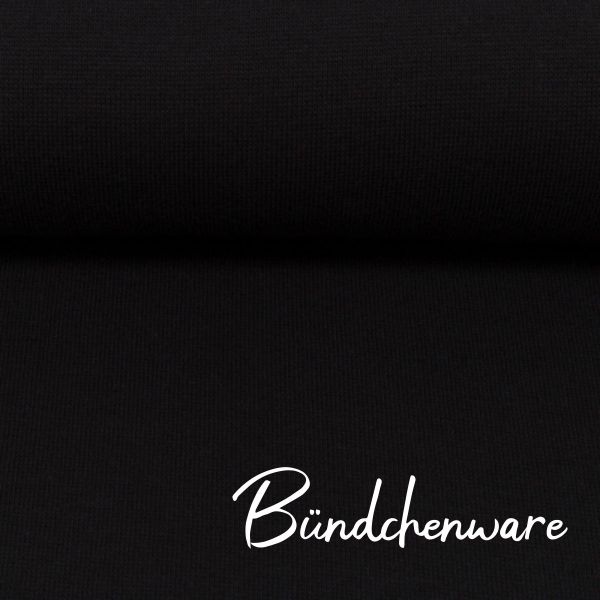 Bündchen glatt im Schlauch schwarz - HEIKE von Swafing