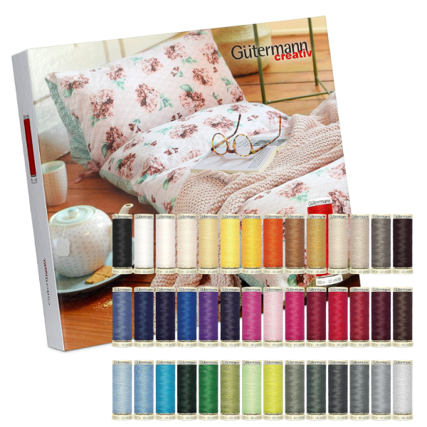 Nähgarn Set - 42x 100m Allesnäher von Gütermann im Album - Geschenkidee für Nähanfänger