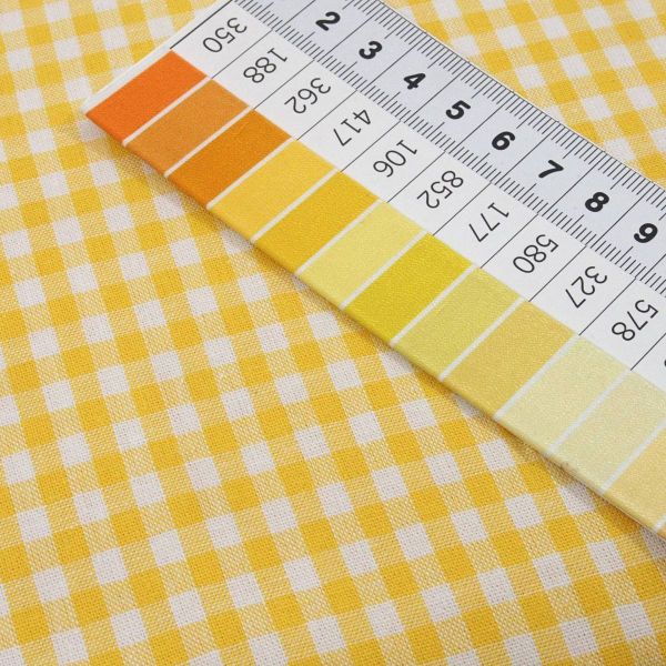 SALE - Baumwolle Vichy Karo 5mm gelb – Georgsdorg von Swafing