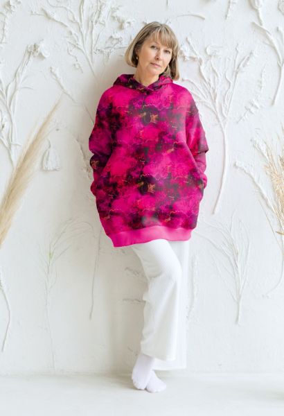 Swafing Modal French Terry Connected to Universe pink – Christiane Zielinsky