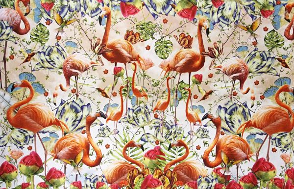 Jersey Flamingo – 95cm Panel in pink coral FLAIR von BIPP