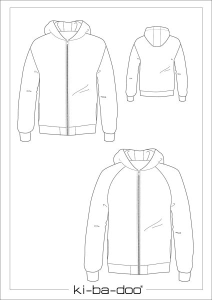 Schnittmuster Mix & Match Sweatjacke Herren von KiBaDoo - Gr. XS-4XL