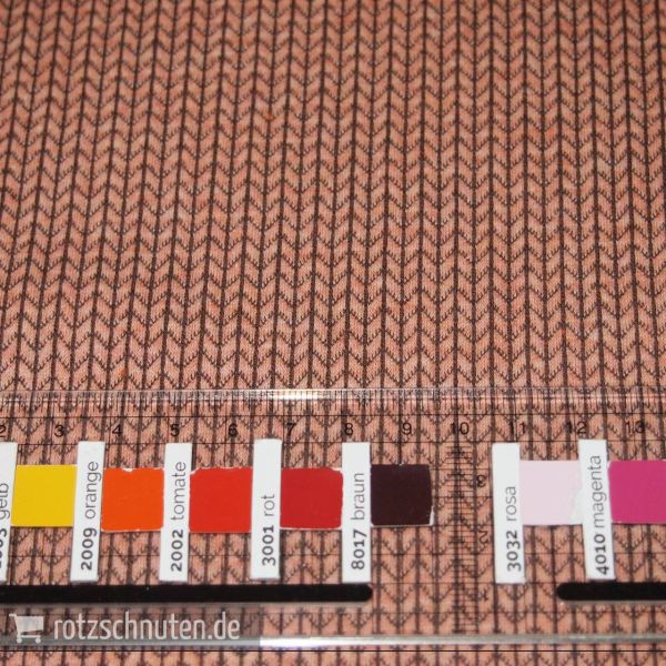 Bio Jacquard Jersey KNIT KNIT A37/20 – Strickoptik lachs apricot von Hamburger Liebe