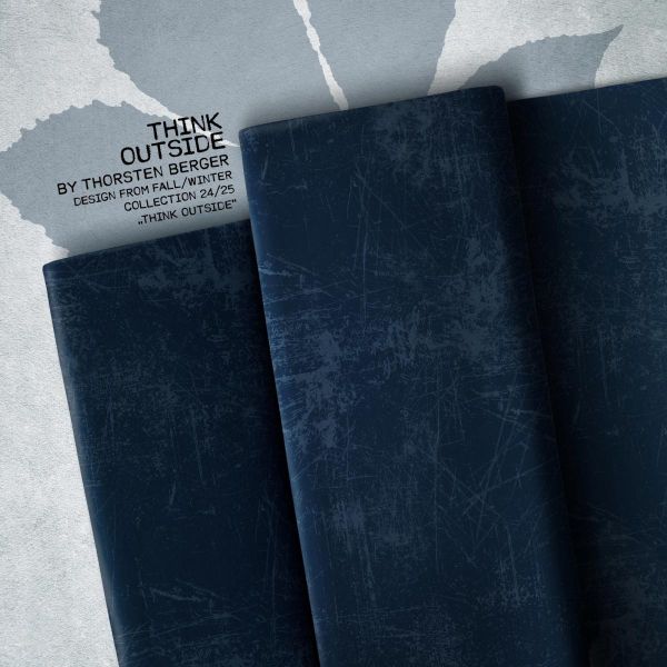 Sweat mit Struktur Druck Scratch dunkelblau - Think Outside Kombi French Terry by Thorsten Berger