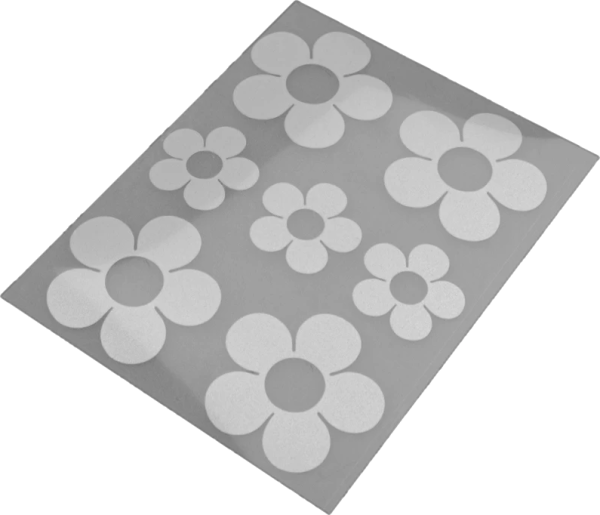 Bügelbild Refektor Blumen 7x - reflektierende Applikation zum Aufbügeln