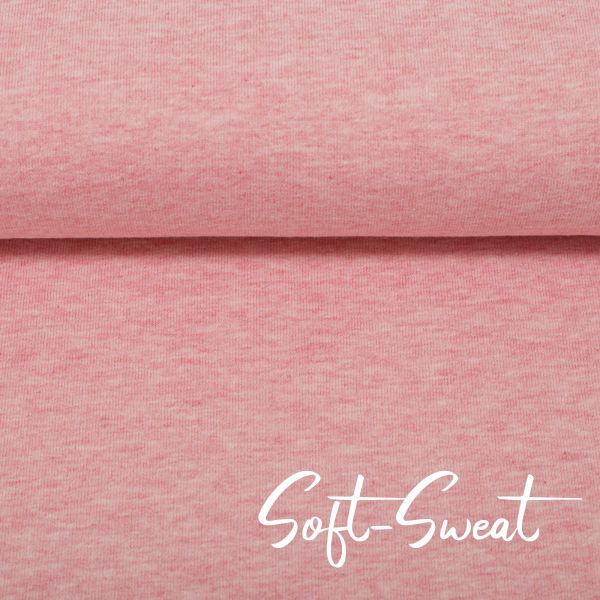 Soft Sweat uni rosa meliert - HEIKE Melange von Swafing