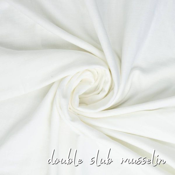 Double Slub Musselin weiß – Double Gauze Sorea aus Baumwolle