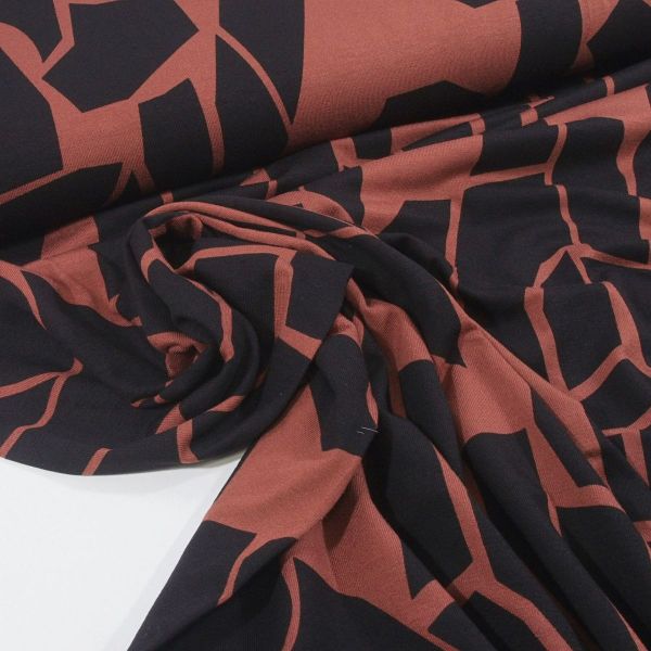 SAJA ECOVERO™ Viskose Stretch Jersey - Mind the Maker Odd Puzzle sienna