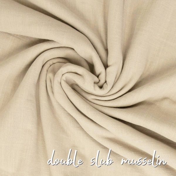 Double Slub Musselin sand beige – Double Gauze Sorea aus Baumwolle
