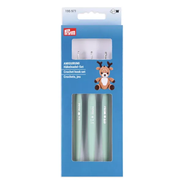 Prym Häkelnadel-Set Amigurumi mit Softgriff 2,0–3,0 mm – 3 Stück