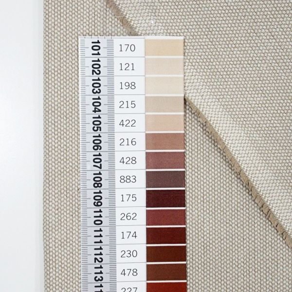 Dekostoff beige DOBBY Premium Salz & Pfeffer Struktur – Baumwollmix mit kleinen Punkten