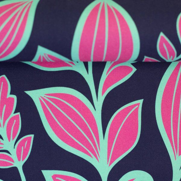 Deko Baumwollstoff Simply Sunshine dunkelblau pink mint von Lillesol & Pelle