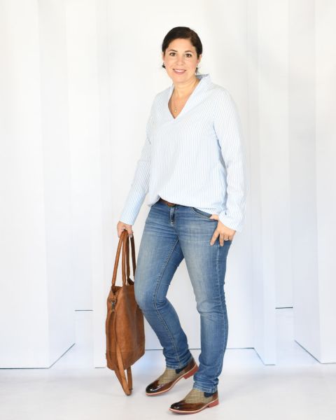 Schnittmuster Bluse Flora mit Kelchkragen Lillesol women No.38 Gr. 34-58