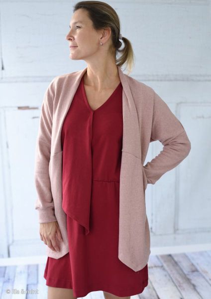 Weicher dicker Strickstoff in altrosa – Strick Bono von Swafing