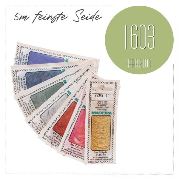 Stickgarn Madeira Silk oliv 1603 - Sticktwist aus feinster Seide zum Sticken und Applizieren