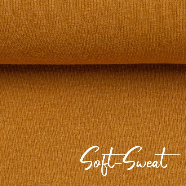 Soft Sweat uni ocker senf meliert - angerauhter French Terry EIKE Melange von Swafing