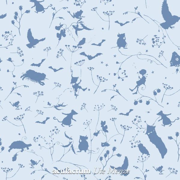 Acufactum Jersey Traumland - kleine Mäuse Schatten in blau - Baumwoll Interlock Jersey