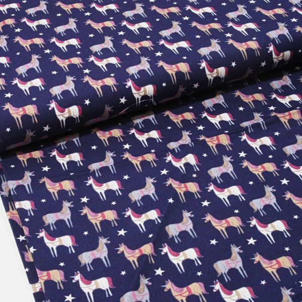 Baumwolle Einhorn Sterne violett - Unicorn C-601 Ed Tablilla Indigo fabrics