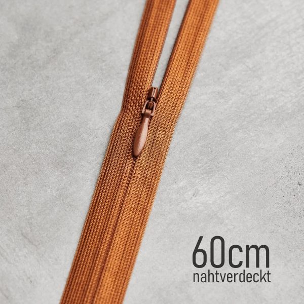 YKK Nahtreißverschluss 60cm rost terracotta – meetMILK Rust