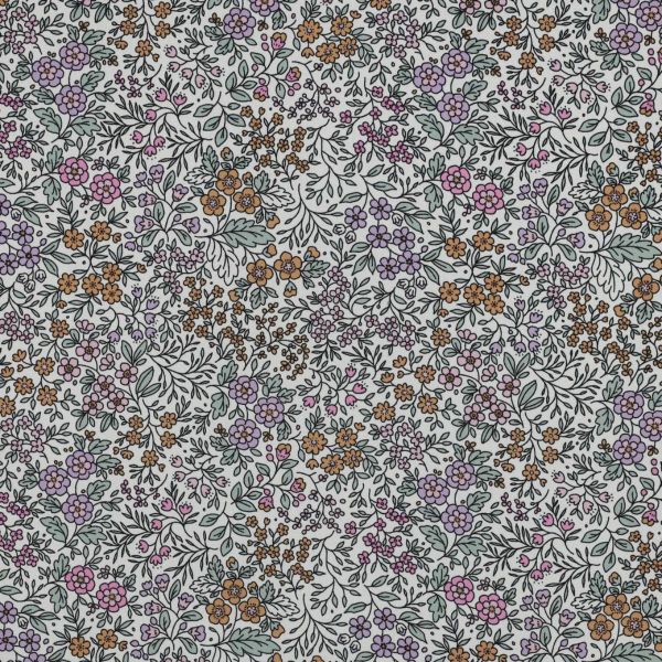 Viskose Webware LENZING™ ECOVERO™ Blumen creme weiß – weich fallender Blusenstoff
