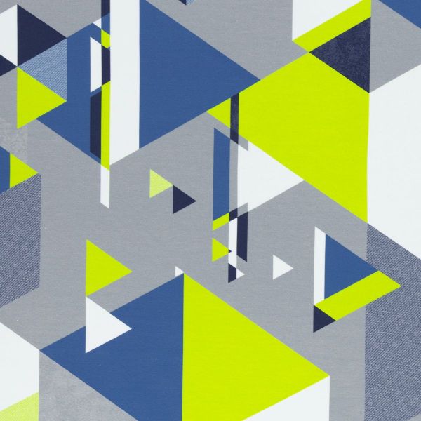 Sweat Streetstyle Kombistoff Geo grau blau neongrün von lycklig – French Terry