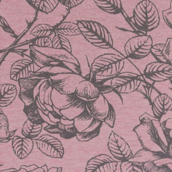 Wintersweat Rosen Blüten altrosa meliert - angerauter French Terry MAREIKE von Swafing