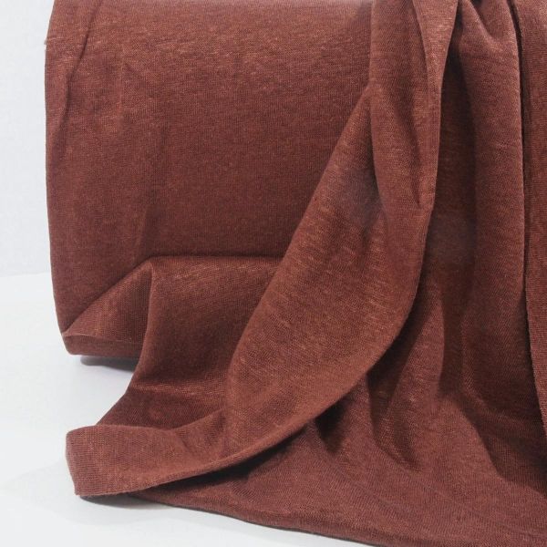 Leinen Strick rost rotbraun - Mind the Maker Fine Linen Knit Bottle Sienna Feinstrick