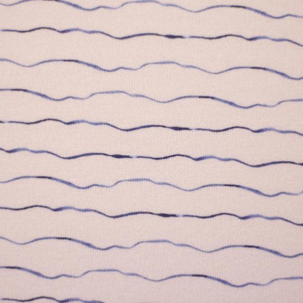 Baumwolljersey Wellen Streifen creme weiß – Serie Aurich waves maritim by Swafing