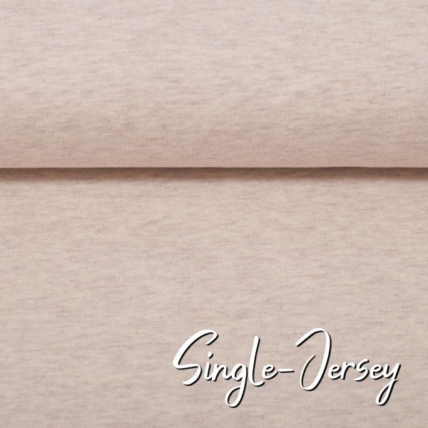 Jersey uni creme beige meliert - Baumwolljersey VANESSA Melange von Swafing