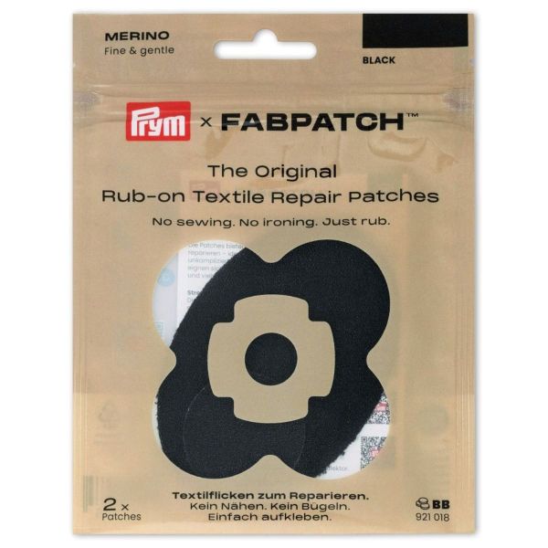 Prym x FabPatch Merino Reparaturflicken schwarz 2 Stück