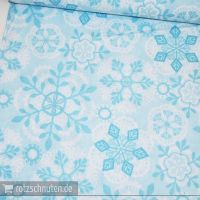 Baumwolle Blend - Schneeflocken hellblau - Vintage Noel Baumwolle Blend - Schneeflocken hellblau - Vintage Noel