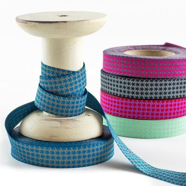 Webband Mini Staaars Sterne petrol grau – 1,5cm breit von Farbenmix