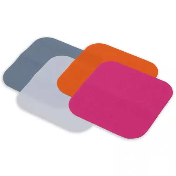 4 Reparatur Patches orange pink weiß blau 13x13cm - Bügelflicken bunt Baumwolle