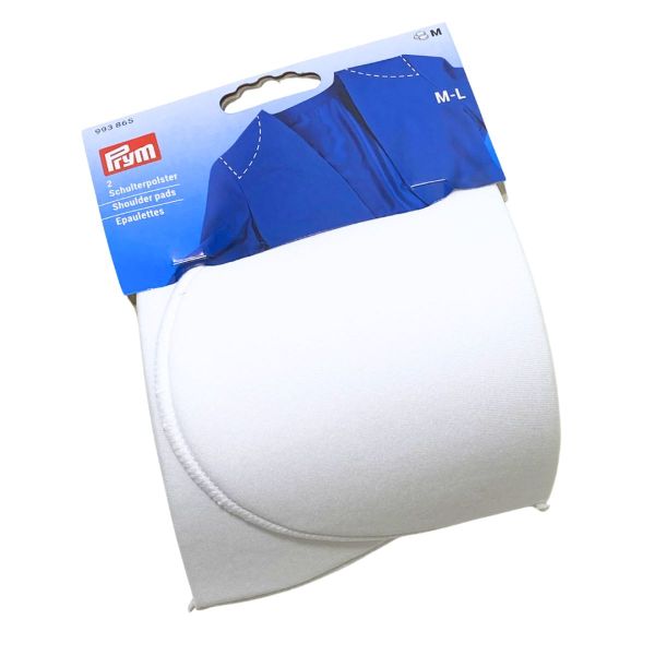 Schulterpolster M-L - halbmondförmig weiß - 2 Stück